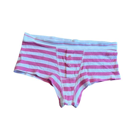 New Victoria's Secret PINK Vintage Boxer Shorts Cheeky Striped Panty Brief S